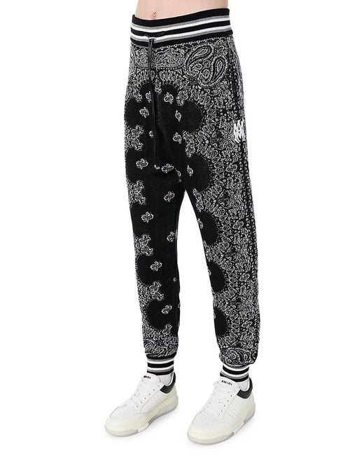 Amiri Cotton Bandana Jogger Sweatpants in Black Grey (Gray) for Men Lyst