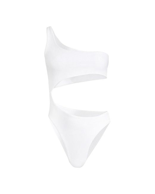 JADE Swim Synthetic Luna Asymmetric Cut-out One-piece Swimsuit in White ...