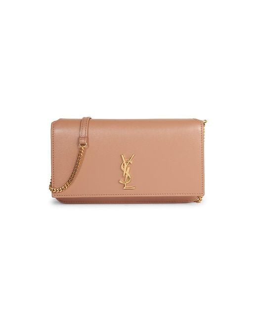 Saint Laurent Leather Crossbody Phone Holder in White Lyst