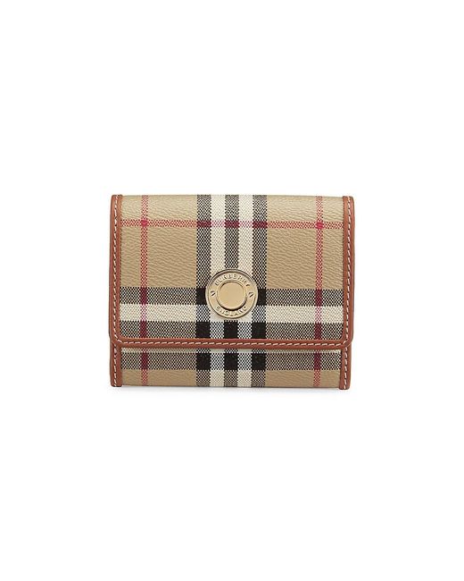 Burberry Check & Leather Trifold Wallet in Natural Lyst