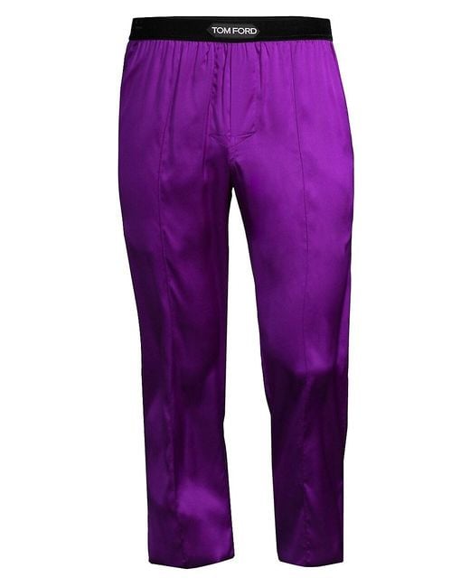 Tom Ford Stretch-silk Pajama Pants in Amethyst (Purple) for Men - Lyst