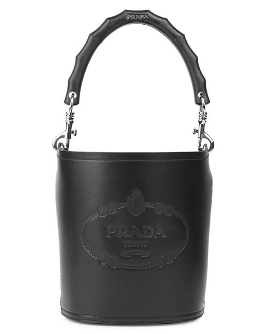 prada black bucket bag