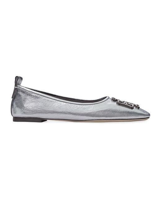 Tory Burch Ines Metallic Leather Ballet Flats Lyst