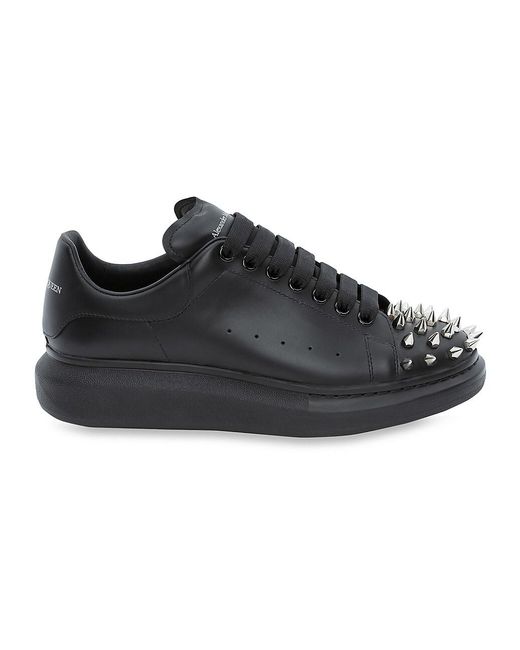 Alexander McQueen Spikes Leather Lowtop Sneakers in Black Silver (Black) for Men Lyst