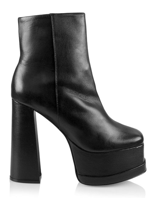 Schutz Selene Leather Platform Boots in Black | Lyst