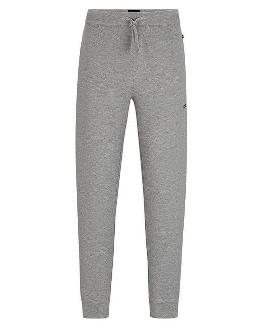 BOSS by HUGO BOSS Cotton-blend Pajama Bottoms With Embroidered Logo in Gray  for Men | Lyst