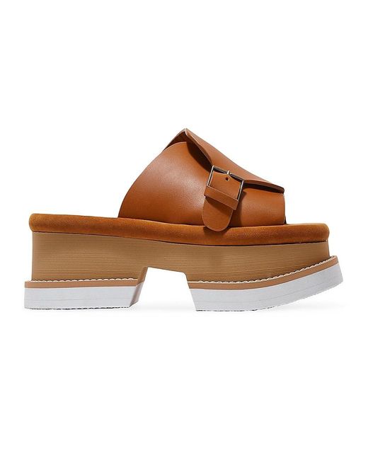 Robert Clergerie Fia Platform Leather Sandals in Brown | Lyst