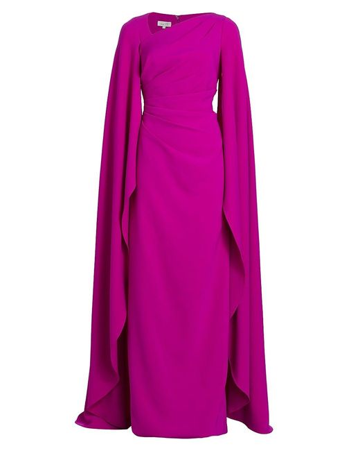 Teri Jon Cape-sleeve Column Gown in Pink | Lyst