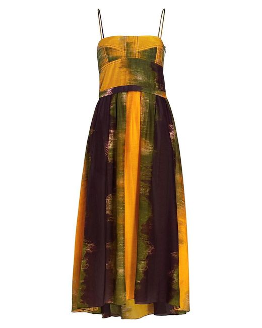 Maria Cher Amazonas Maive Silkblend Mididress in Orange Lyst