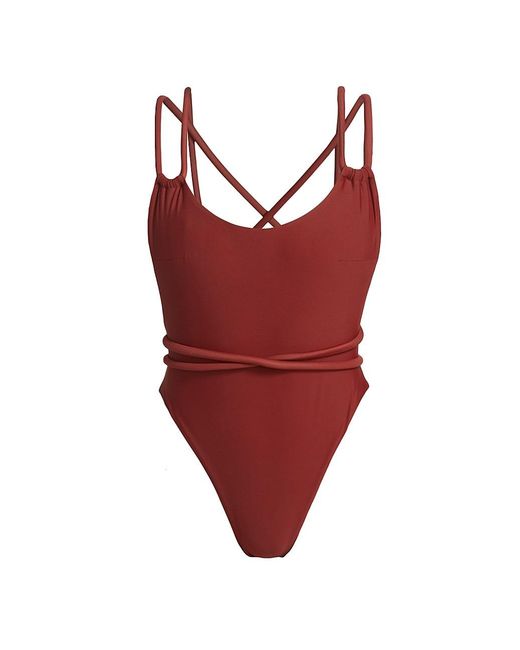 Andrea Iyamah Synthetic Lima Onepiece Swimsuit in Red Lyst