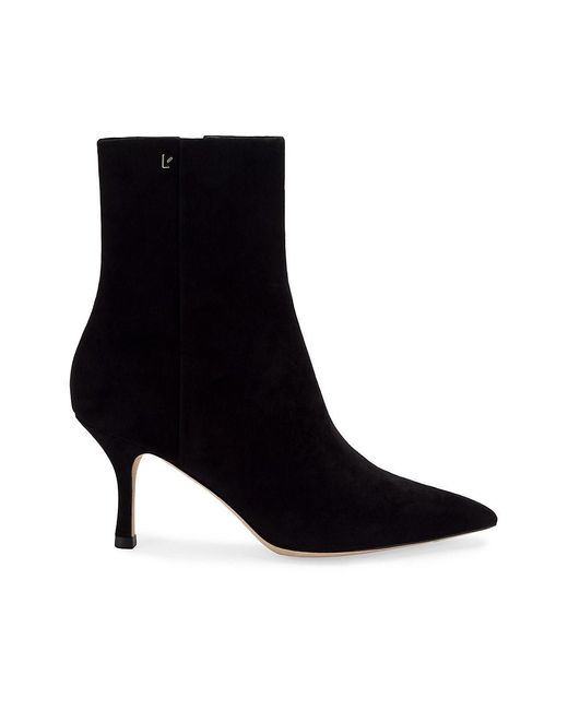 Larroude Mini Kate Suede Ankle Boots in Black | Lyst