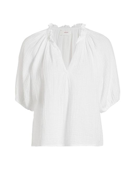Xirena Jules Cotton Gauze Top in White Lyst