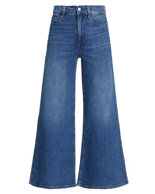 FRAME Le Palazzo High-rise Cropped Wide-leg Jeans in Blue | Lyst