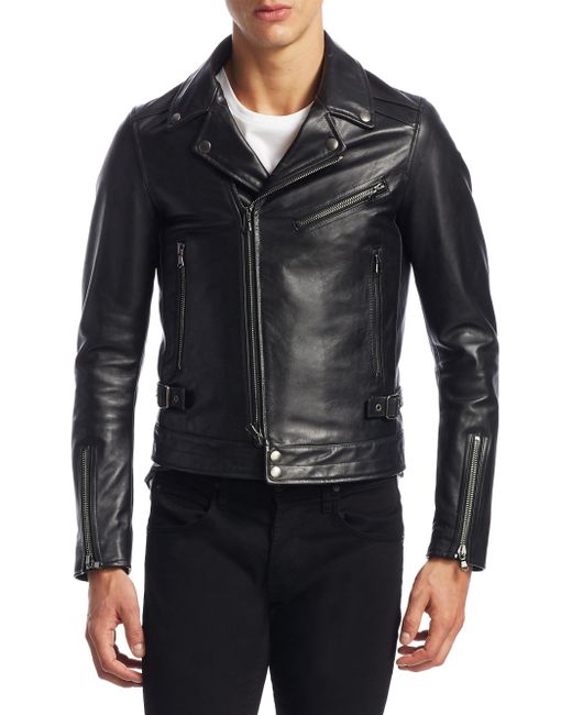 Diesel Black Gold Caviar Phoenix Leather Biker Jacket in Black for Men |  Lyst