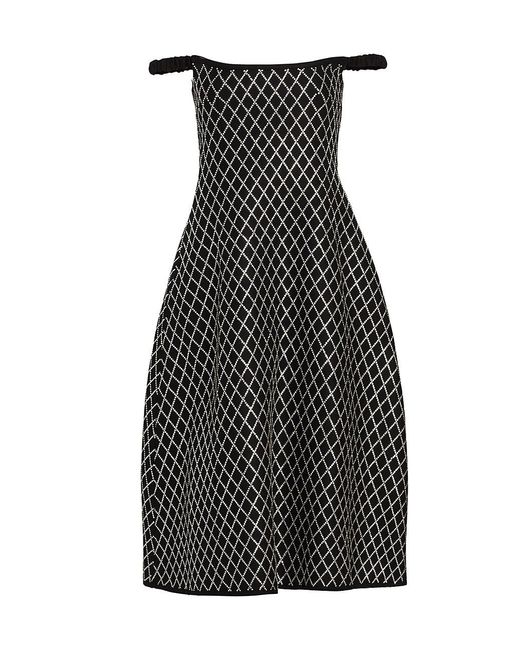 Khaite Uma Wool-blend Crystal Midi-dress in Black | Lyst
