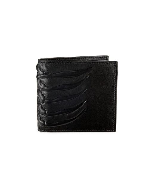 Alexander McQueen Leather Ribcage Card Holder in Black for Men | Lyst