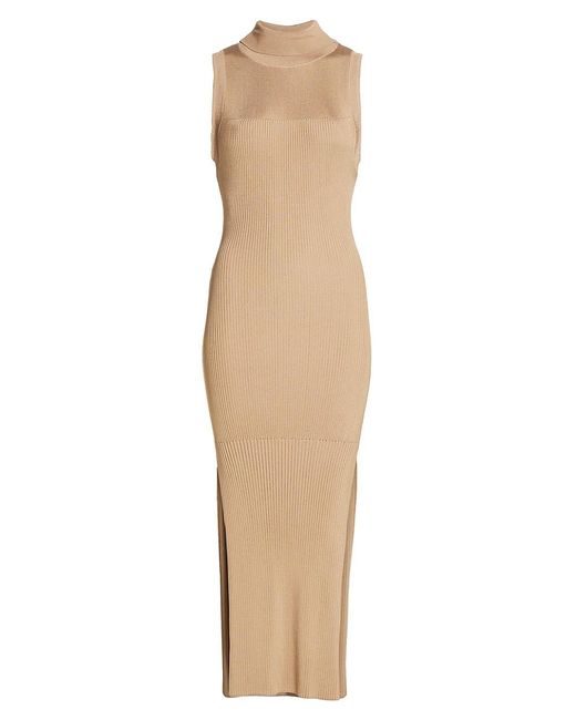GOOD AMERICAN Synthetic Rib-knit Midi Dress - Lyst