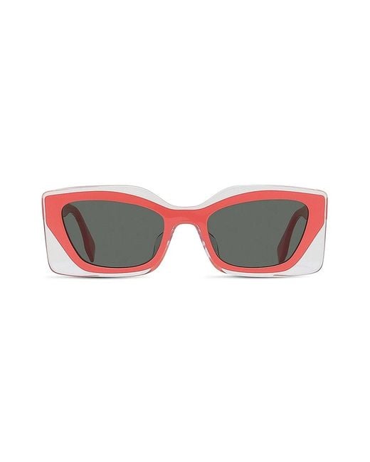 Fendi Feel 52mm Rectangular Sunglasses in Shiny Pink (Pink) - Lyst