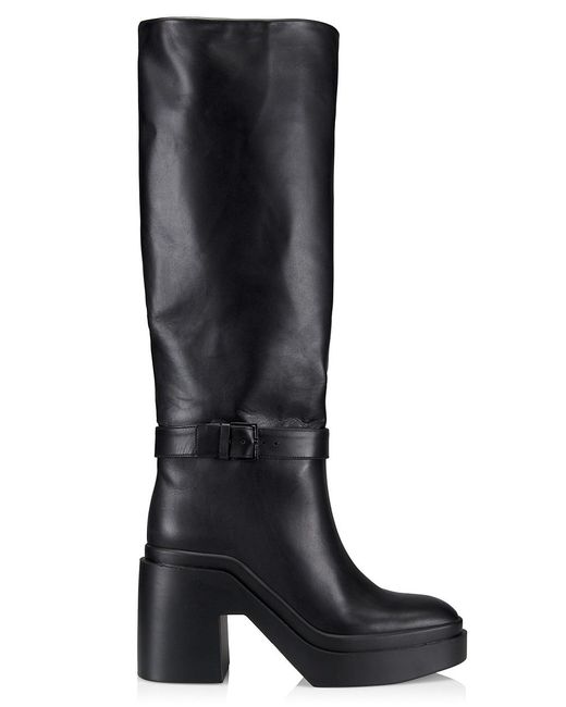 Robert Clergerie Ninon Chunky Leather Tall Boots in Black | Lyst