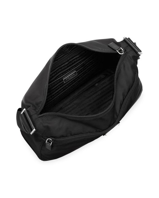 Prada Large Nylon Crossbody Bag in Black | Lyst