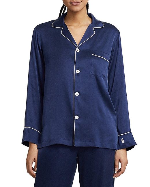 Polo Ralph Lauren Heritage Silk Laurel 2-piece Stretch Silk Pajama Set ...
