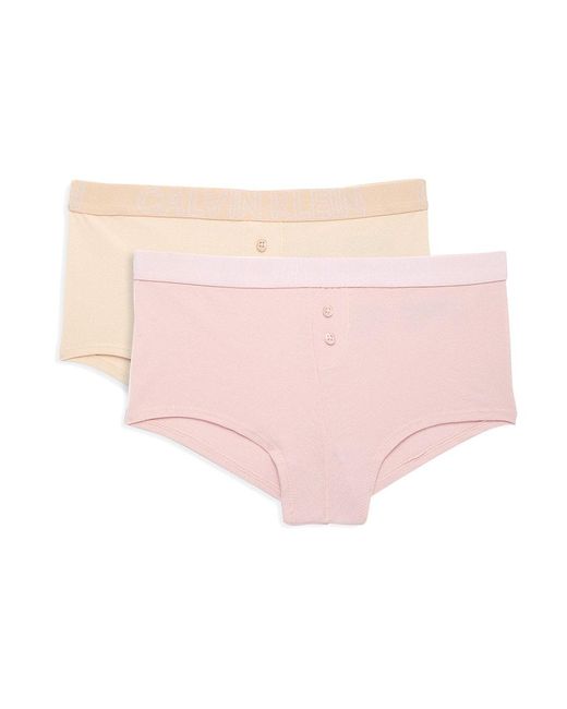 Calvin Klein Girl's 2-pack Boyshort Underwear Set in Pink | Lyst