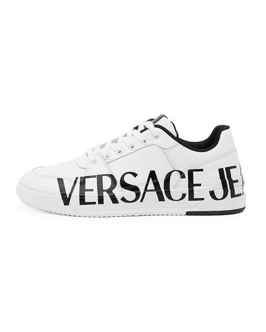 Versace Jeans Couture Leather Starlight Logo Low-top Sneaker in White ...