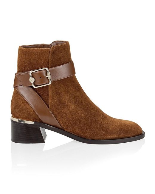Jimmy Choo Clarice 45 Suede Ankle Boots in Dark Tan (Natural) | Lyst