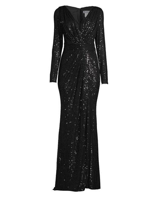 Mac Duggal Sequined Evening Gown in Black | Lyst