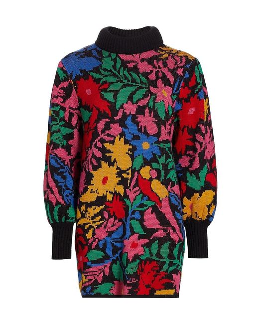 FARM Rio Synthetic Tropical Garden Sweaterdress in Black | Lyst