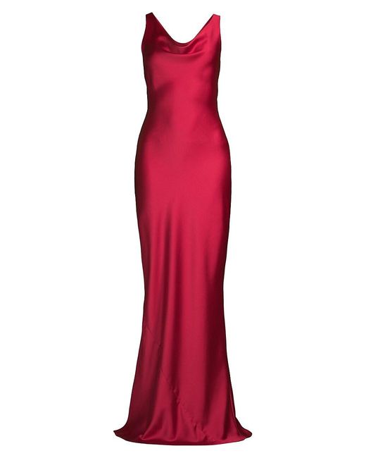 Norma Kamali Maria Satin Gown in Red | Lyst