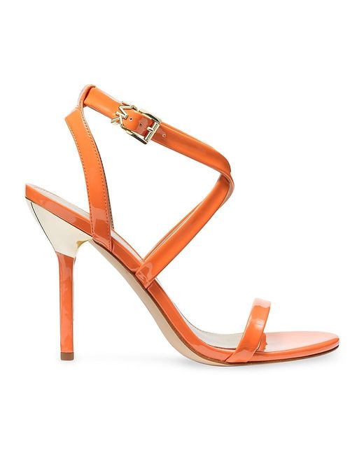 MICHAEL Michael Kors Asha Strappy High-heel Sandals in Orange | Lyst
