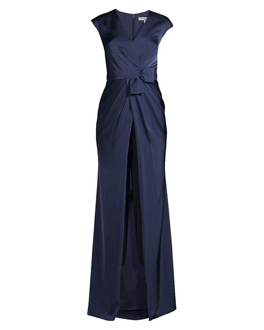 Kay Unger Synthetic Hammered Charmeuse Lilly Jumpsuit in Midnight (Blue ...