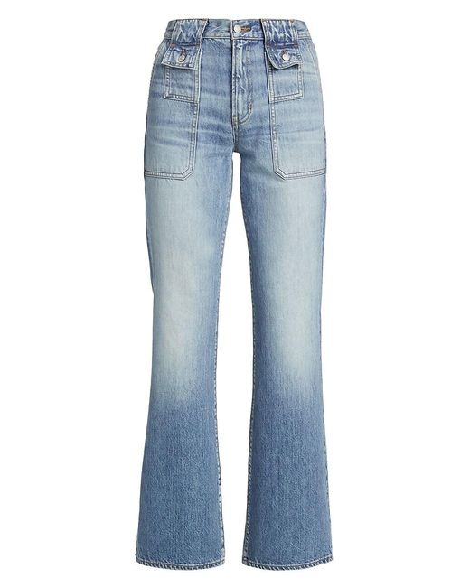 Veronica Beard Denim Crosbie Double-pocket High-rise Wide-leg Jeans in Blue | Lyst