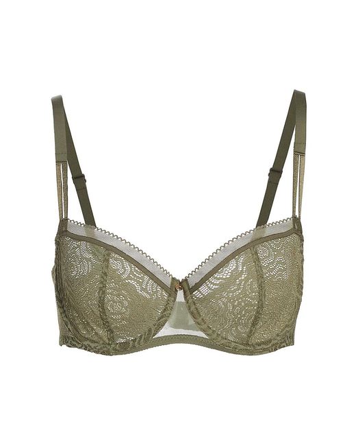 Chantelle C Jolie Lace Unlined Demi Bra in Gray Lyst