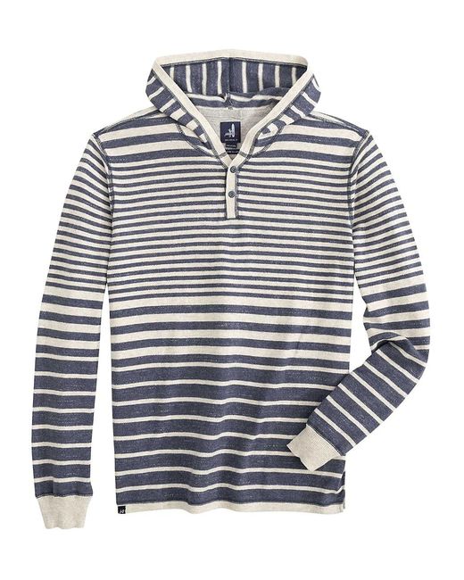 Johnnie-o Goodall Striped Hoodie Top in Gray for Men | Lyst