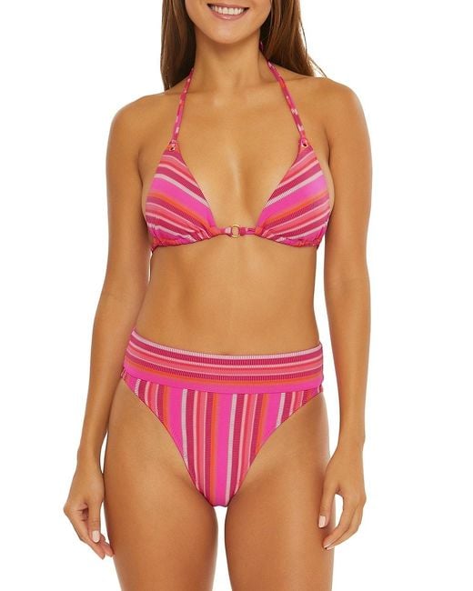 Trina Turk Marai Triangle Bikini Top in Red Lyst
