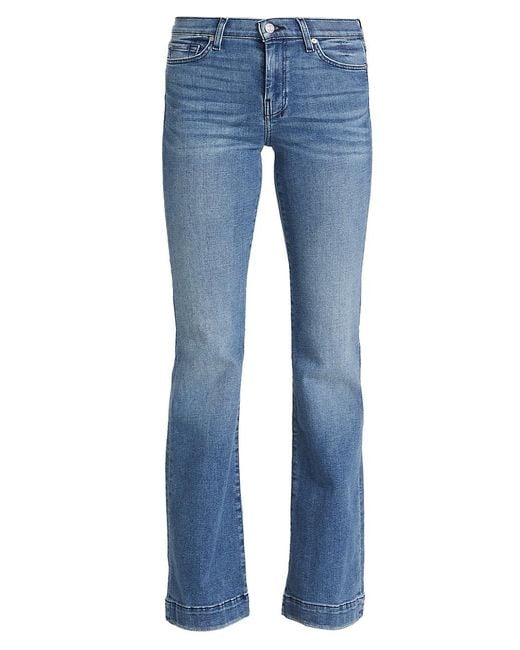 7 For All Mankind Denim Dojo Tailorless Mid-rise Flare Jeans in Blue | Lyst