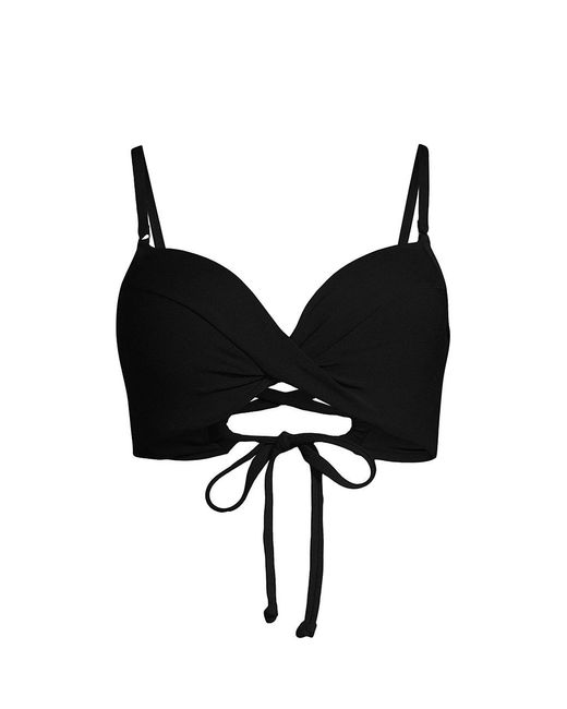 Robin Piccone Ava D-cup Twisted Bikini Top in Black | Lyst