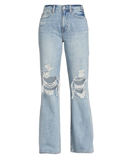 Pistola Denim Stevie High-rise Distressed Flare Jeans in Blue | Lyst