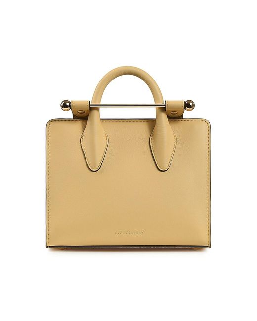 Strathberry Nano Leather Tote in Natural | Lyst