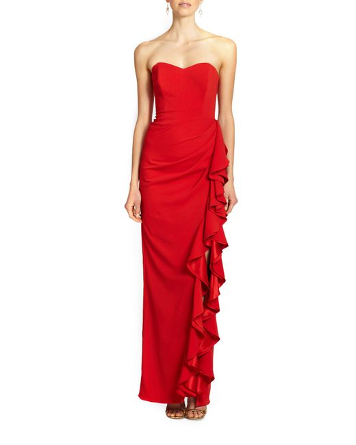 Lyst - Badgley Mischka Cranberry Boatneck Midi Dress in Red - Save 86%