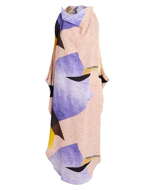 Issey Miyake Tangible Sleeveless Colorblocked Midi-dress in Blue | Lyst
