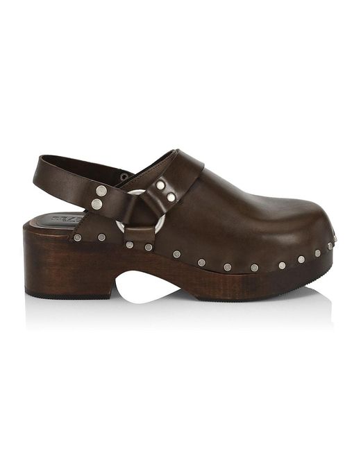 RE/DONE 70s Studded Leather Slingback Clogs in Brown Lyst