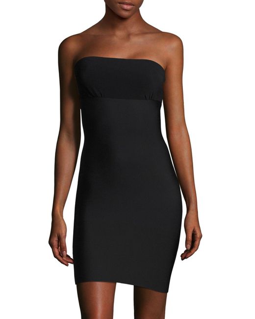 Commando Synthetic Twofaced Tech Strapless Slip Dress in Black Lyst