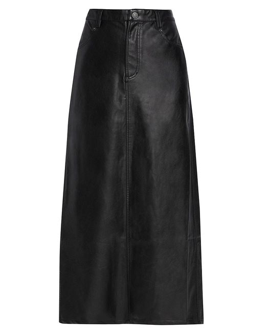 Free People City Slicker Vegan Leather Maxi Skirt in Black | Lyst