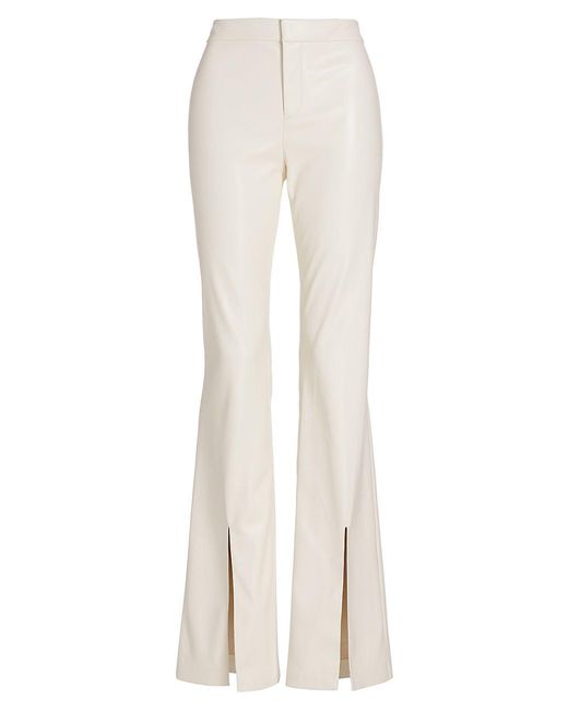 Alice + Olivia Walker Split Vegan Leather Pants in White | Lyst