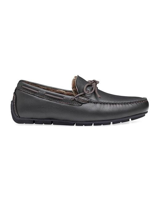 Johnston And Murphy Baldwin Shearling Driving Loafers In Black For Men Lyst 8613