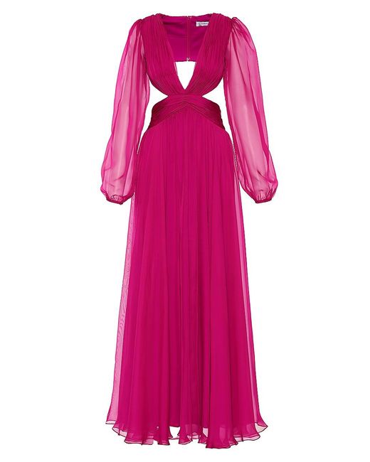 Mac Duggal Ieena Cut-out Puff-sleeve Gown in Pink | Lyst