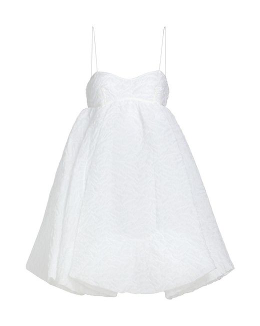 Cecilie Bahnsen Sunni Textured Babydoll Dress in White | Lyst